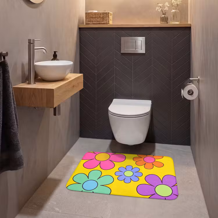 Bloemen - Illustratie - Kleurrijk WCmat middel -sfeer2