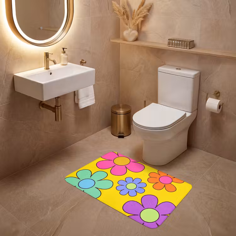Bloemen - Illustratie - Kleurrijk WCmat middel -sfeer3