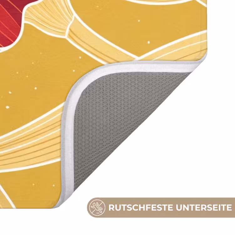 WC Vorleger - Blumen – Illustration – Rot - Bloemen - Illustratie - Rood WCmat U-uitsnede middel