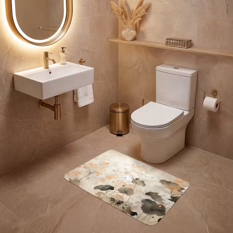 Bloemen - Japandi - Wabi sabi WCmat middel -sfeer3