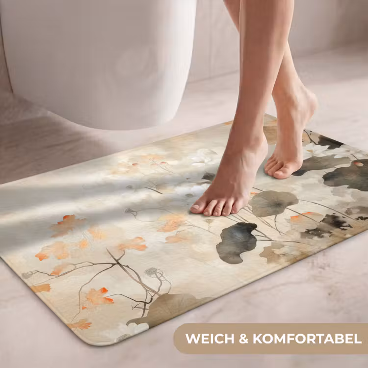Bloemen - Japandi - Wabi sabi WCmat middel -USP_ZachtDE