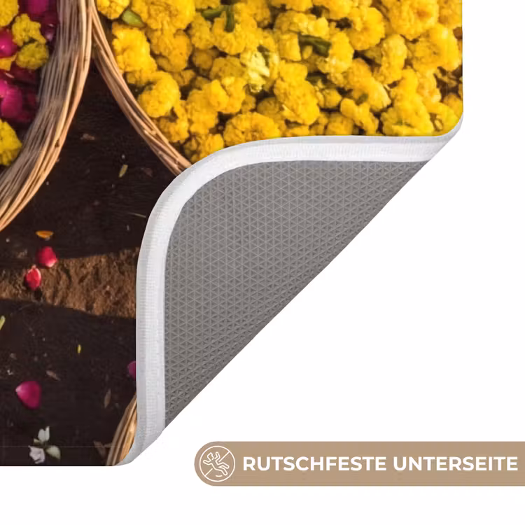 WC Vorleger - Blumen – Markt – Bunt - Bloemen - Markt - Kleurrijk WCmat U-uitsnede middel