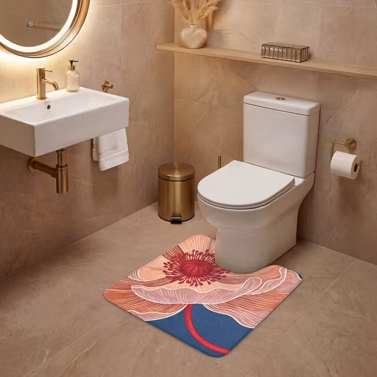 WC Vorleger - Blumen – Modern – Abstrakt - Bloemen - Modern - Abstract WCmat U-uitsnede middel
