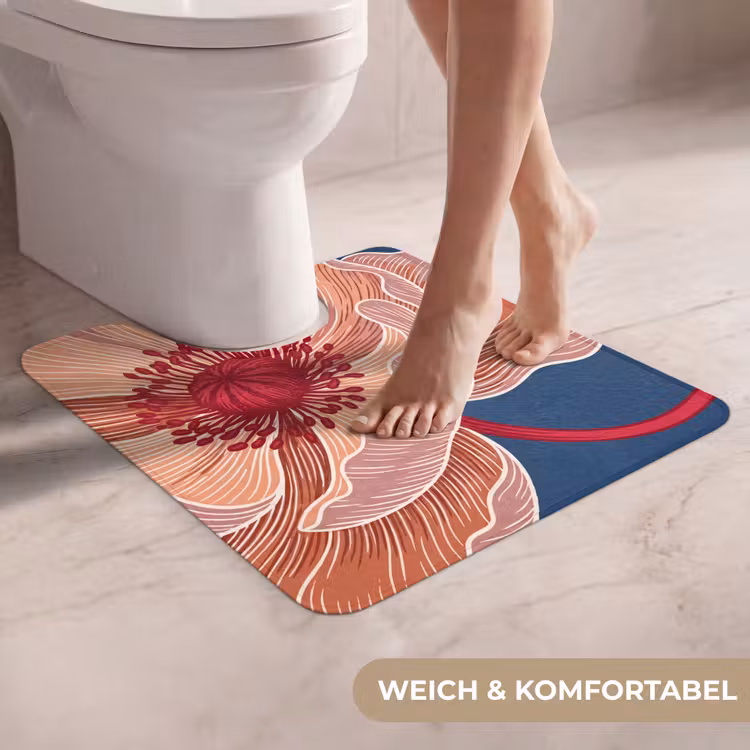 WC Vorleger - Blumen – Modern – Abstrakt - Bloemen - Modern - Abstract WCmat U-uitsnede middel