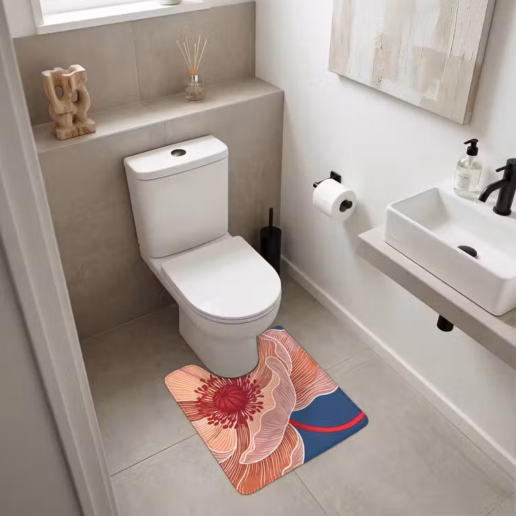 WC Vorleger - Blumen – Modern – Abstrakt - Bloemen - Modern - Abstract WCmat U-uitsnede middel