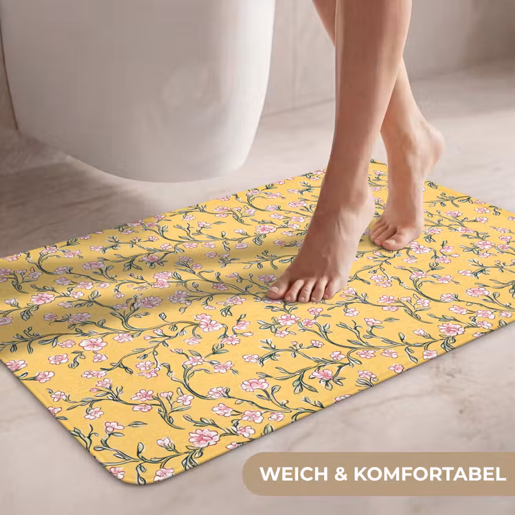 Bloemen - Motief - Geel WCmat middel 1009 -USP_ZachtDE