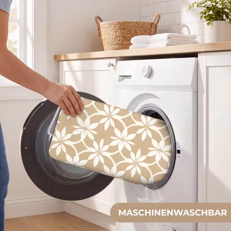 Bloemen - Patroon - Beige WCmat middel 1009 -USP_WasbaarDE