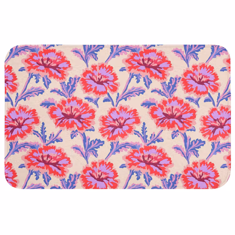 Bloemen - Patroon - Meerkleurig WCmat middel 1009 -3d