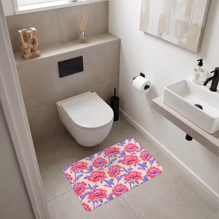 Bloemen - Patroon - Meerkleurig WCmat middel 1009 -sfeer1