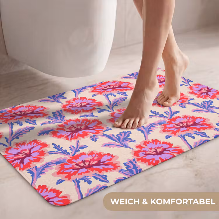 Bloemen - Patroon - Meerkleurig WCmat middel 1009 -USP_ZachtDE