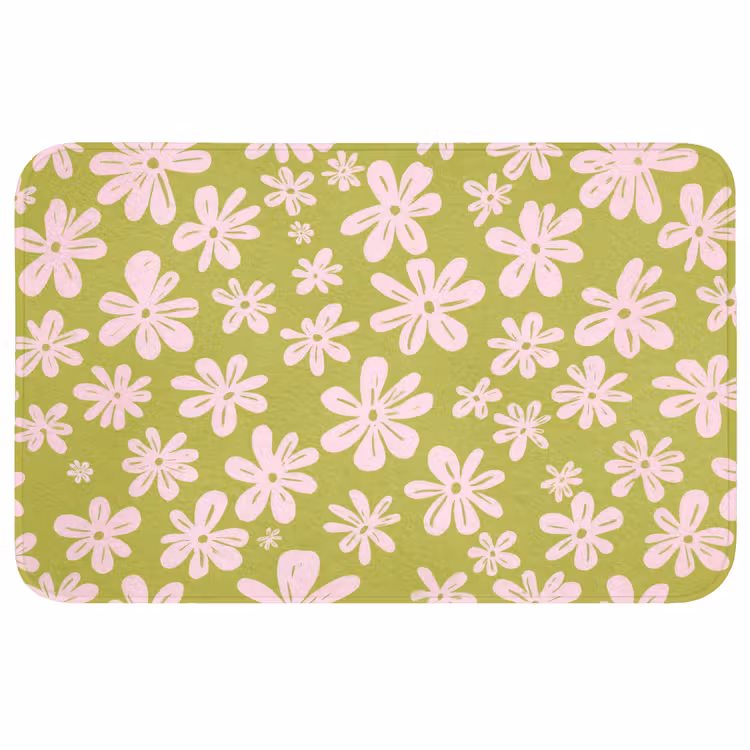 Bloemen - Roze - Getekend - Patroon WCmat middel -3d