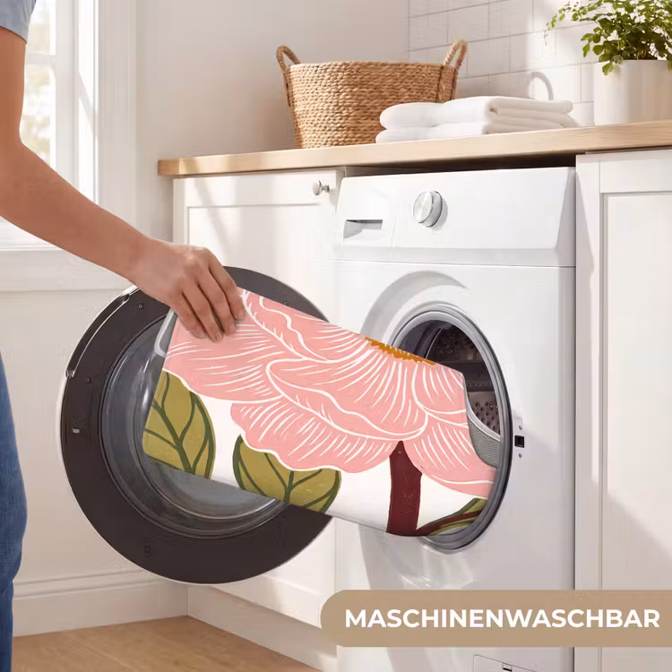 WC Vorleger - Blumen – Rosa – Illustration - Bloemen - Roze - Illustratie WCmat U-uitsnede middel