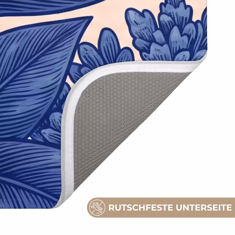 WC Vorleger - Blüten – Blätter – Botanik - Bloemen - Bladeren - Botanisch WCmat U-uitsnede middel