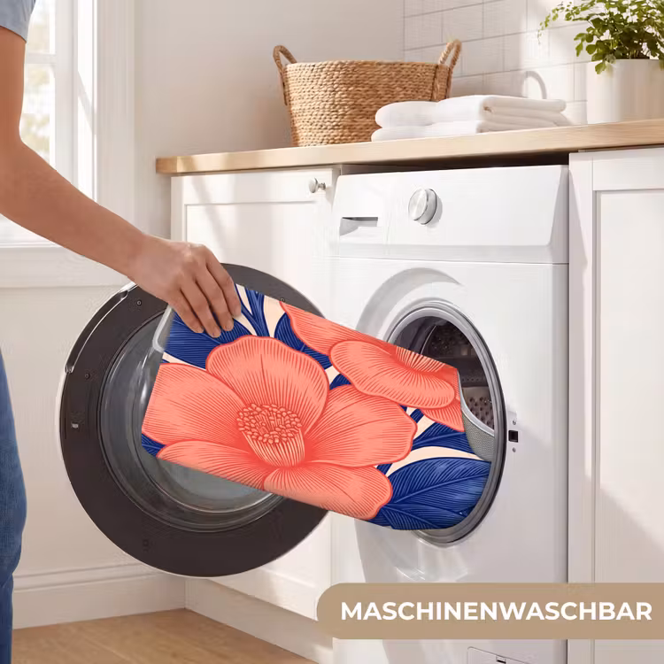 WC Vorleger - Blüten – Blätter – Botanik - Bloemen - Bladeren - Botanisch WCmat U-uitsnede middel