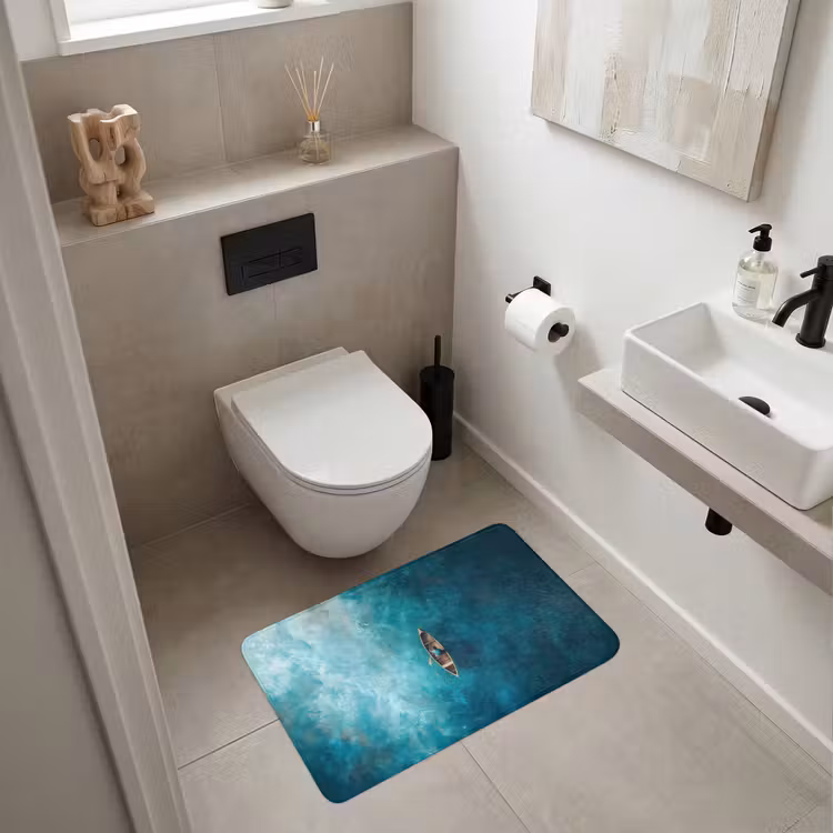 Bootje - Water - Blauw WCmat middel -sfeer1