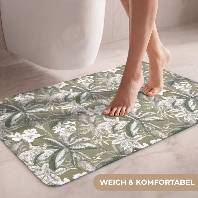 Botanisch - Bloemen - Groen WCmat middel 1009 -USP_ZachtDE
