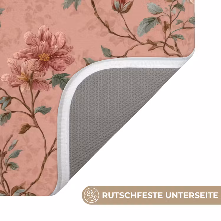 Botanisch - Bloemen - Roze WCmat middel 1009 -USP_AntislipDE