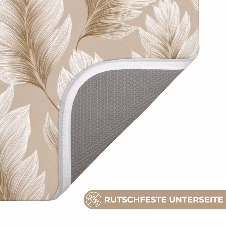 Botanisch - Patroon - Beige WCmat middel 1009 -USP_AntislipDE