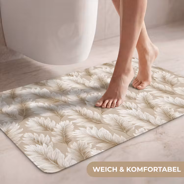 Botanisch - Patroon - Beige WCmat middel 1009 -USP_ZachtDE