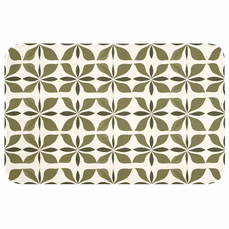 Botanisch - Retro - Groen WCmat middel 1009 -3d
