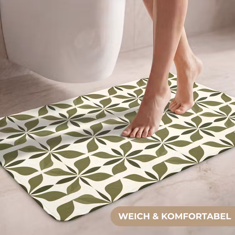 Botanisch - Retro - Groen WCmat middel 1009 -USP_ZachtDE
