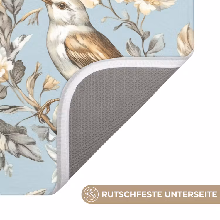 Botanisch - Zangvogel - Blauw WCmat middel 1009 -USP_AntislipDE