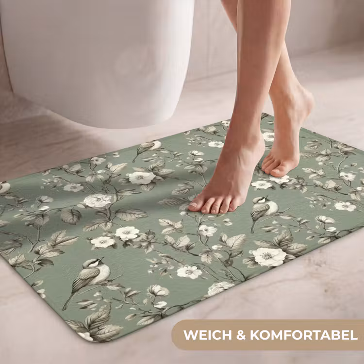 Botanisch - Vogels - Groen WCmat middel 1009 -USP_ZachtDE