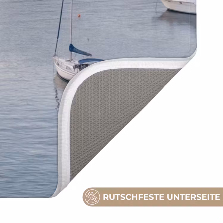 WC Vorleger - Bucht – Boote – Sonnenuntergang - Baai - boten - zonsondergang WCmat U-uitsnede middel