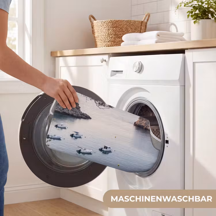 WC Vorleger - Bucht – Boote – Sonnenuntergang - Baai - boten - zonsondergang WCmat U-uitsnede middel