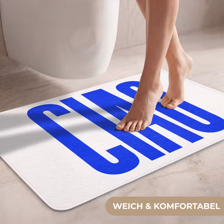 Ciao - Hoofdletters - Blauw - Minimalistisch WCmat middel -USP_ZachtDE