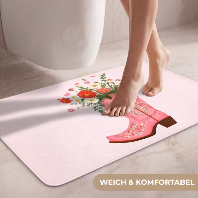 Cowboylaarzen - Roze - Boeket - Bloemen WCmat middel -USP_ZachtDE