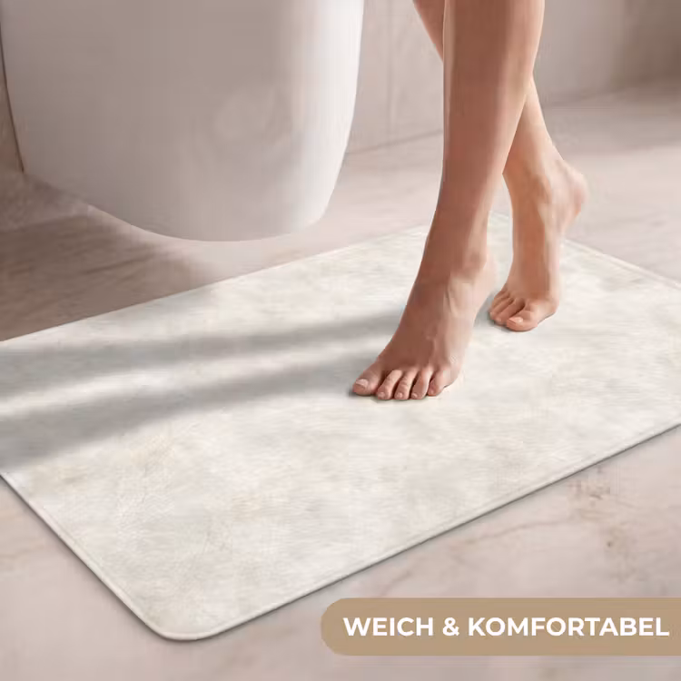Crèmebeige - Marmer - Aders WCmat middel 1009 -USP_ZachtDE