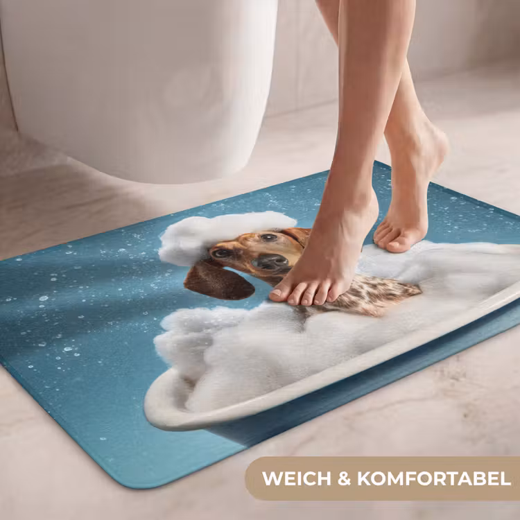 Teckel - Bad - Schuim - Waterdruppels WCmat middel -USP_ZachtDE