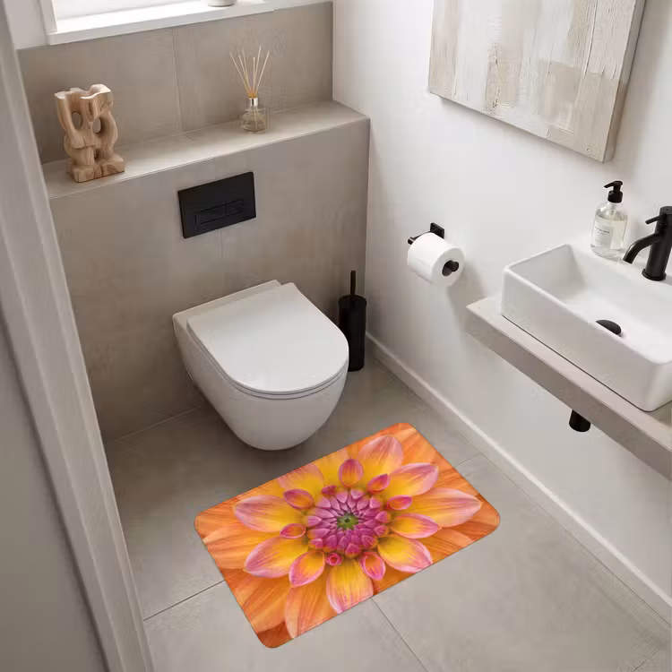 Dahlia - Bloem - Oranje WCmat middel -sfeer1