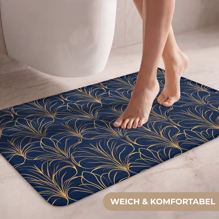 Deco - Waaier - Blauw WCmat middel 1009 -USP_ZachtDE