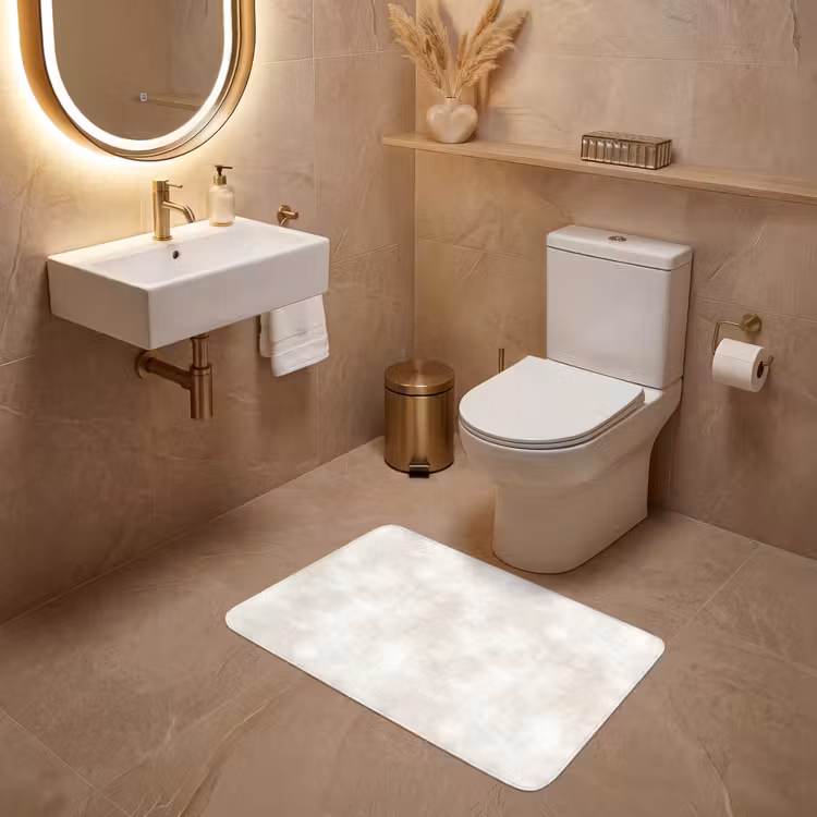 Subtiel - Structuur - Beige WCmat middel 1009 -sfeer3