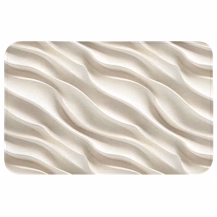 Diagonaal - Golven - Crème WCmat middel 1009 -3d