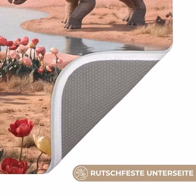 WC Vorleger - Dinosaurier – Rosa – Landschaft - Dinosaurus - Roze - Landschap WCmat U-uitsnede middel