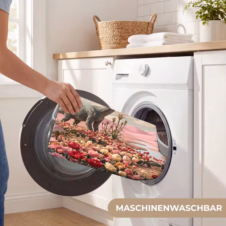 WC Vorleger - Dinosaurier – Rosa – Landschaft - Dinosaurus - Roze - Landschap WCmat U-uitsnede middel