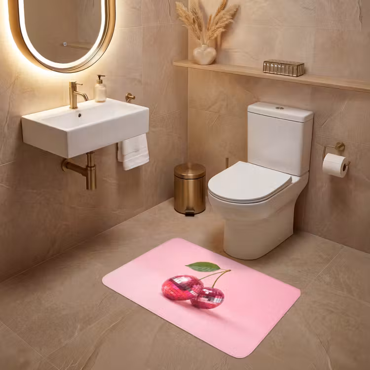 Disco - Kersen - Roze WCmat middel -sfeer3