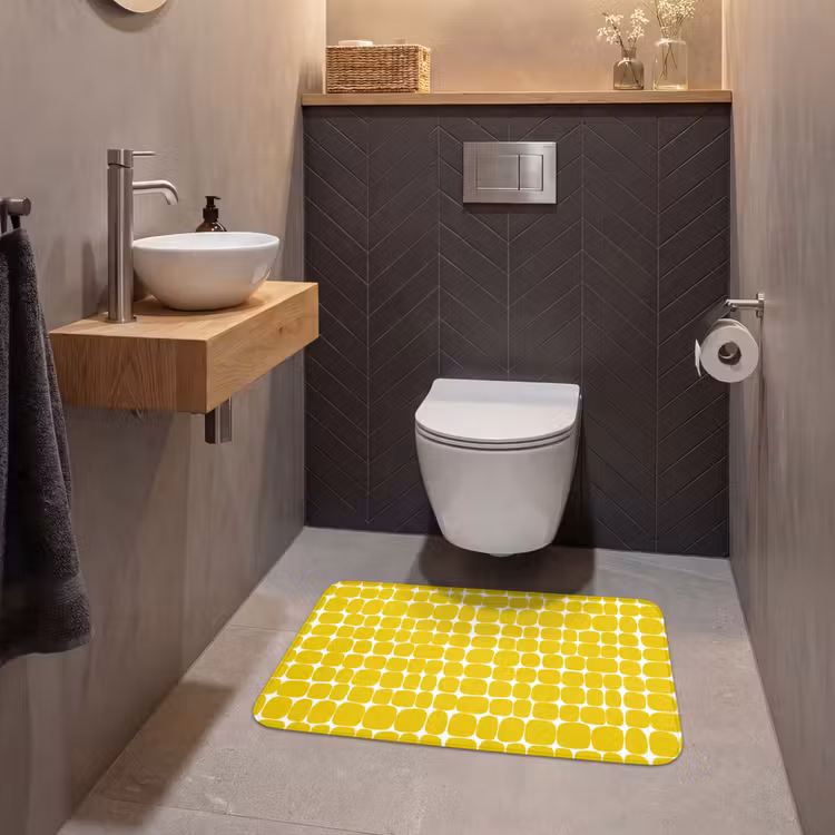 Stippen - Modern - Geel WCmat middel 1009 -sfeer2
