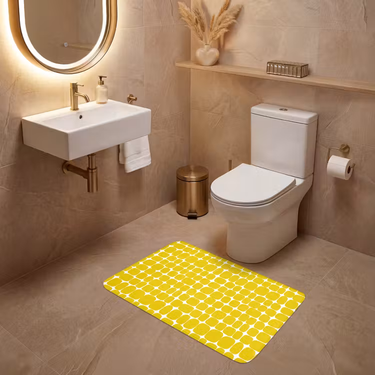 Stippen - Modern - Geel WCmat middel 1009 -sfeer3