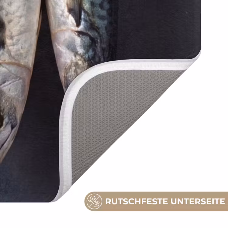 WC Vorleger - Drei Fische – Seil - Drie vissen - Touw WCmat U-uitsnede middel