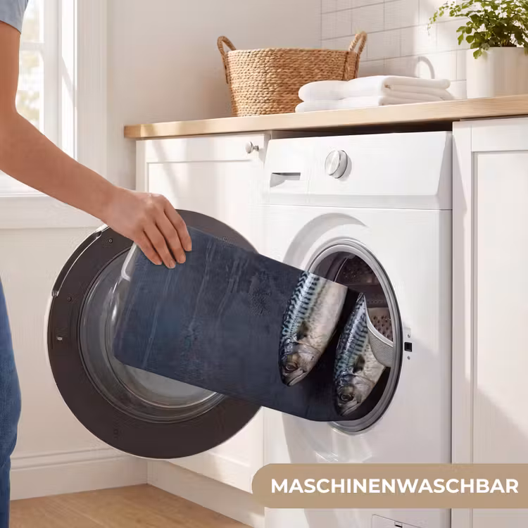WC Vorleger - Drei Fische – Seil - Drie vissen - Touw WCmat U-uitsnede middel