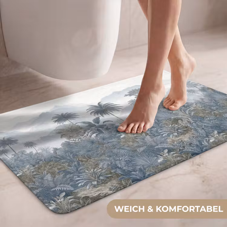 Jungle - Landschap - Blauw WCmat middel -USP_ZachtDE