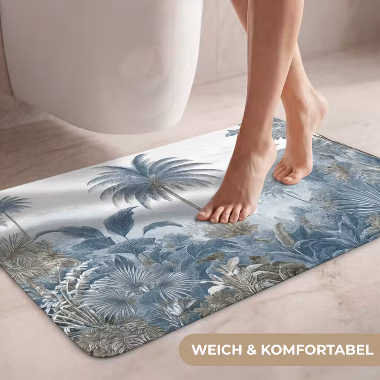 Jungle - Modern - Blauw - Groen WCmat middel -USP_ZachtDE