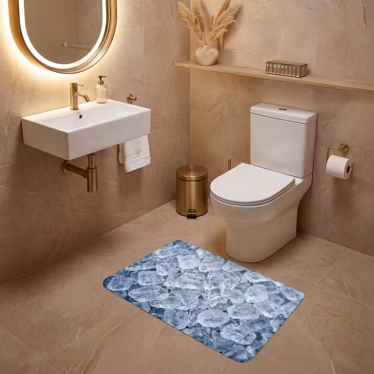 Ijsblokjes - Water - Blauw WCmat middel -sfeer3
