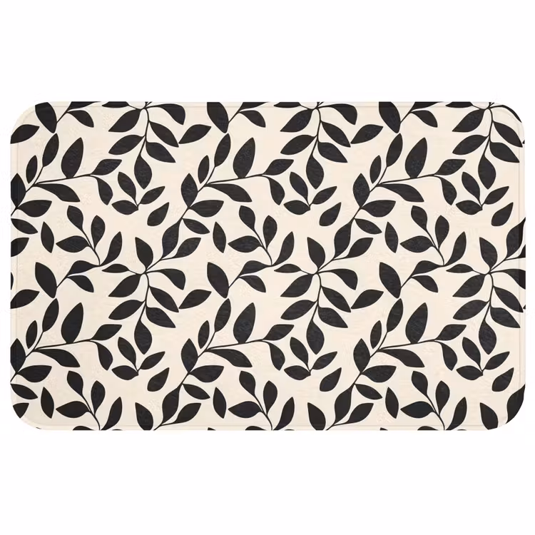 Elegant - Patroon - Zwart - Beige WCmat middel 1009 -3d