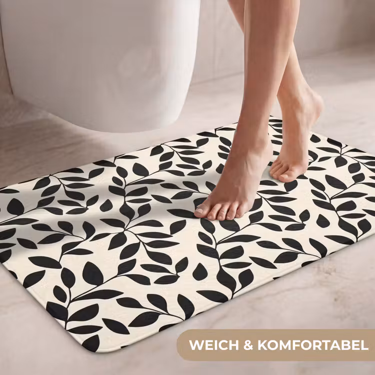 Elegant - Patroon - Zwart - Beige WCmat middel 1009 -USP_ZachtDE