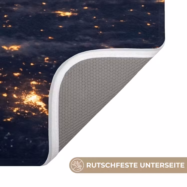 WC Vorleger - Erde – Nacht – Weltraum - Aarde - Nacht - Ruimte WCmat U-uitsnede middel
